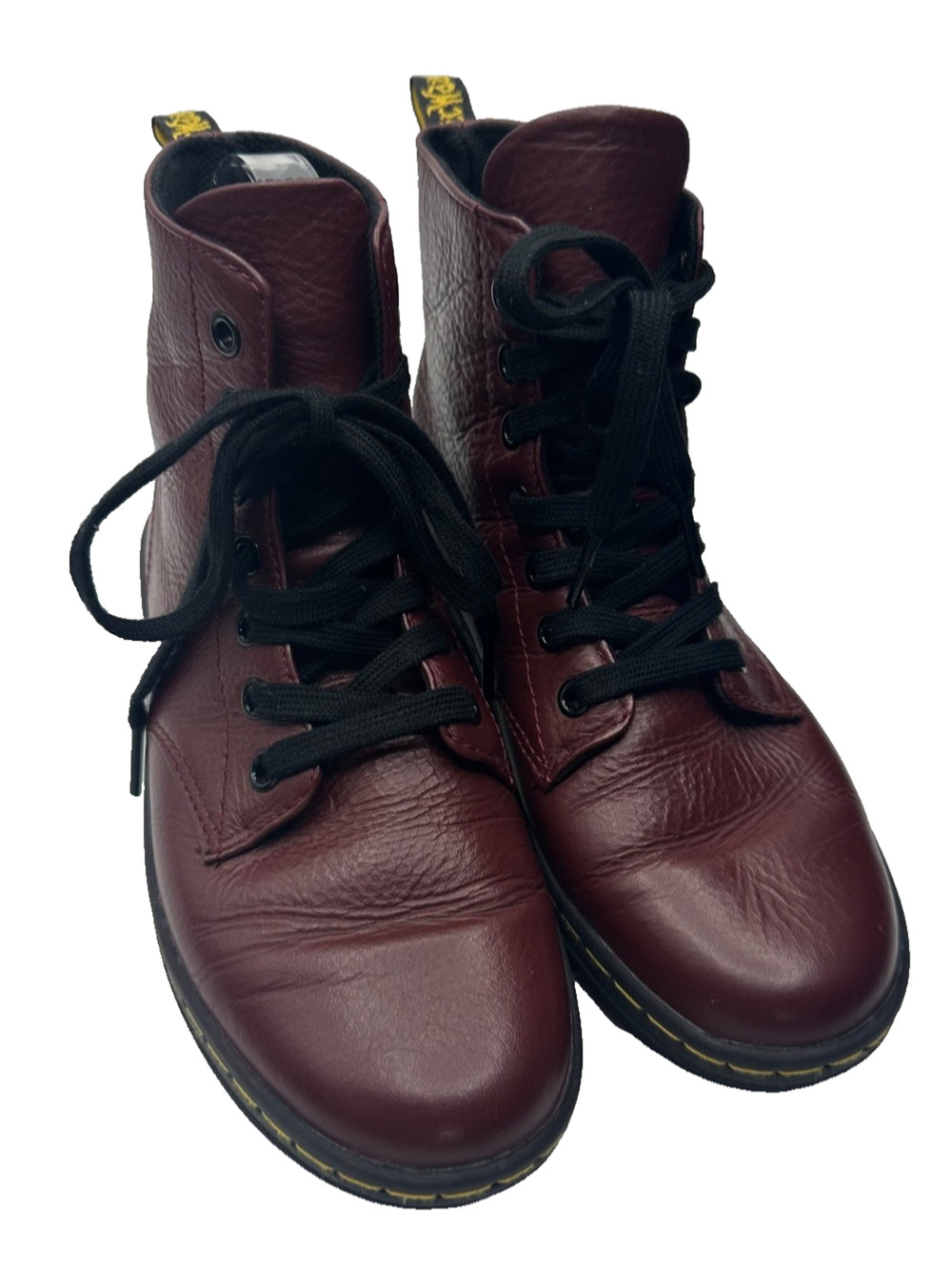 Dr. Martens Leyton Women's Sz 6 Red Leather Casual Ankle Combat Boots Doc